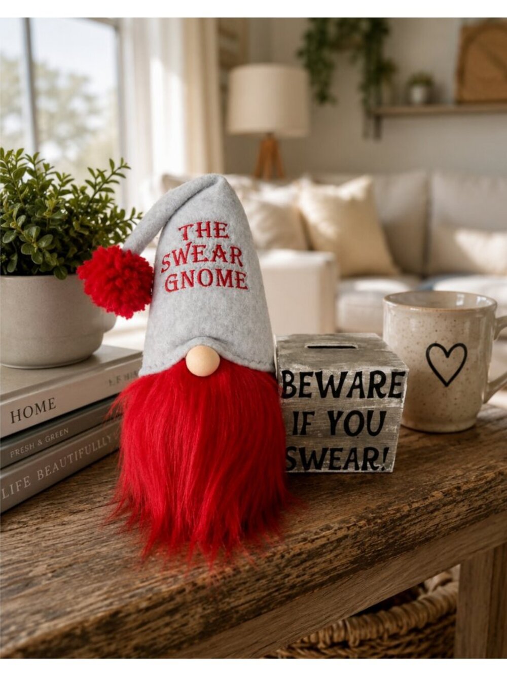 Piggy Bank "Swear Jar" Gnome Piggy Bank Unique Home Decor Family Interactive